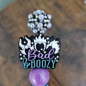 Bad & Boozy Purple And Black Bejewelled Handmade Ballpoint Pen NEW
